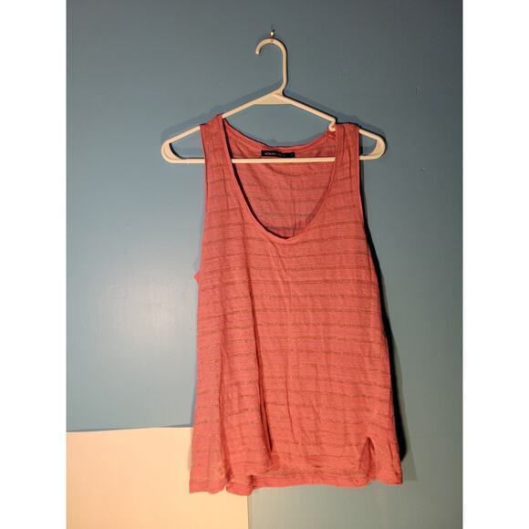 Monoprix Femme Womens Pink And Gold Striped Tank Top Size 2 - Picture 1 of 6